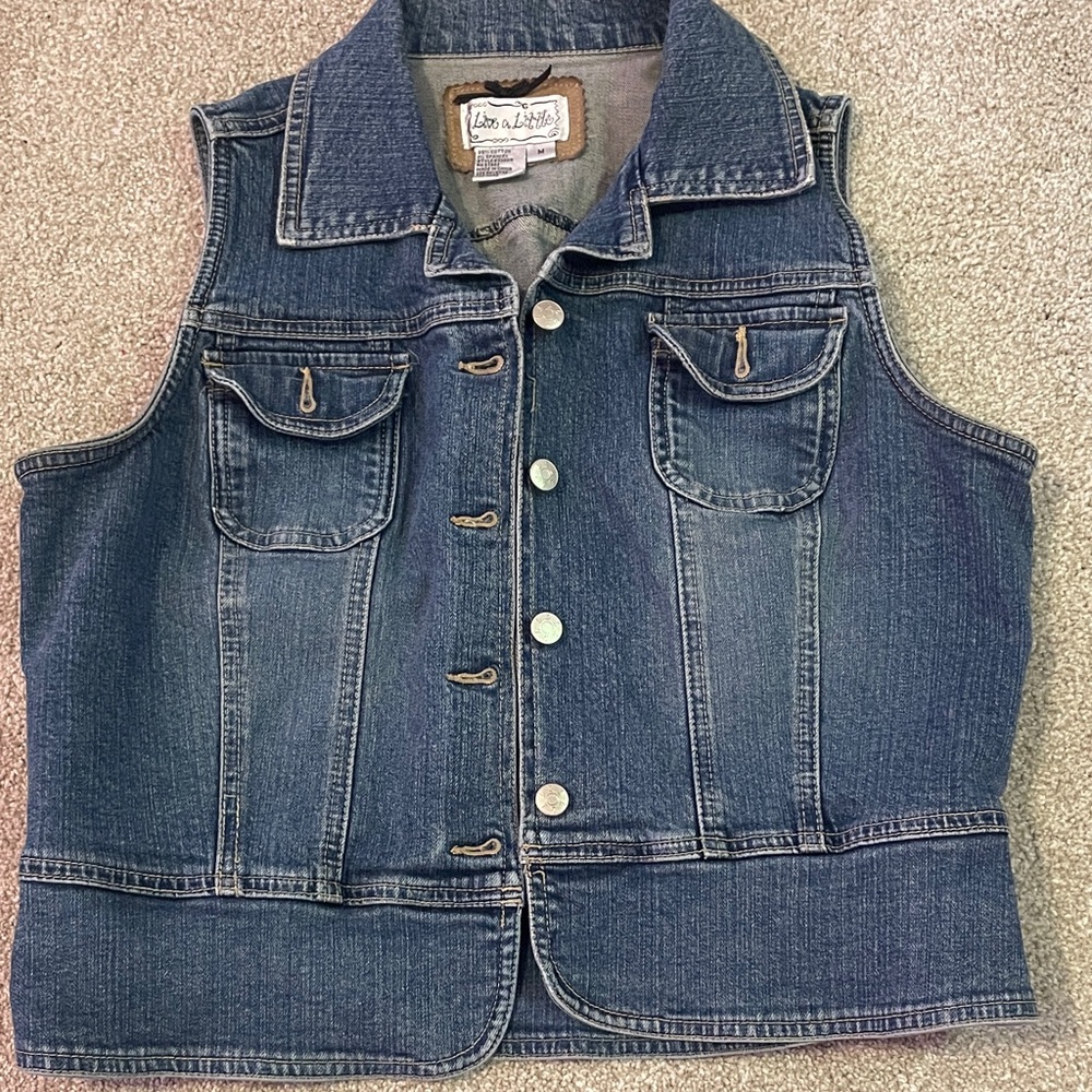 Live a Little Light Blue Denim Vest